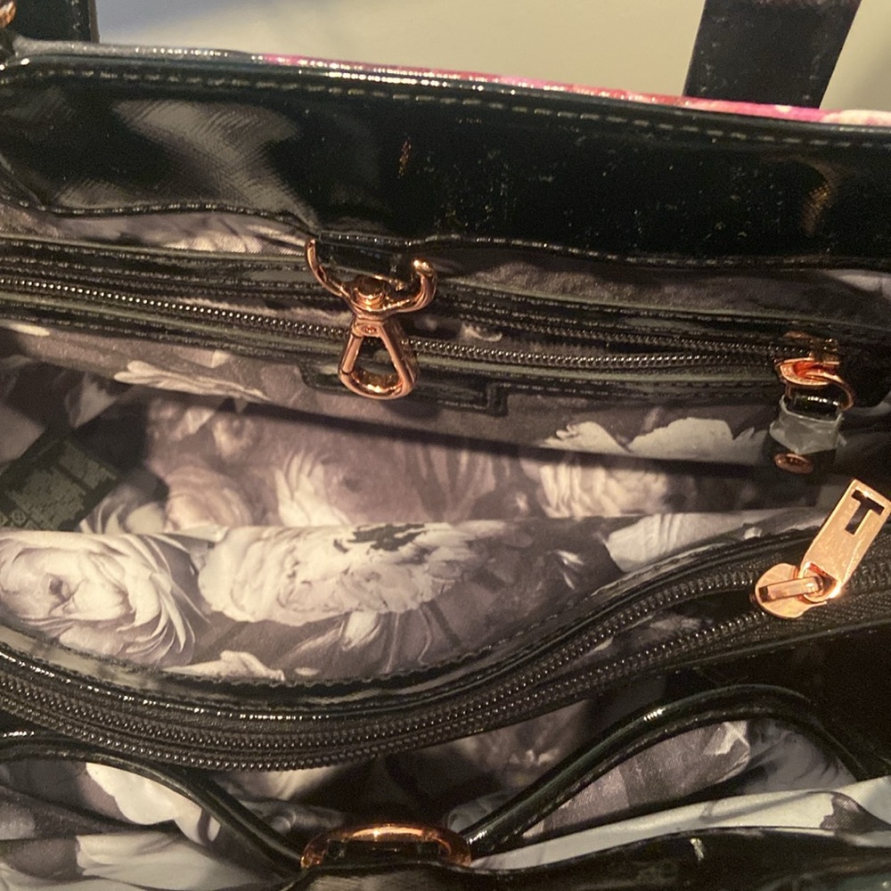 Ted Baker London Floral Shoulder Bag - Black and Pink - Picture 6 of 9